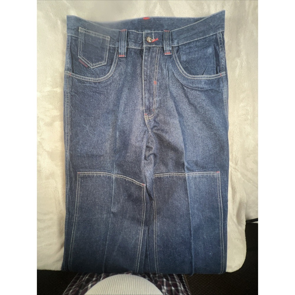 Vintage Y2K FUBU‎ Platinum Men 34x34 Baggy Wide Leg Double Knee  Jeans Carpenter
